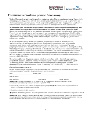 AdventHealth Financial Assistance Application Form