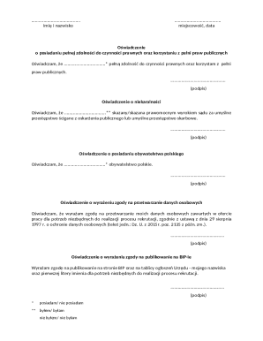 Polish Legal Declarations Form