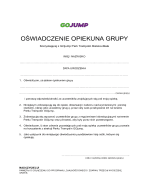 Group Guardian Declaration for GOjump Park Trampolin