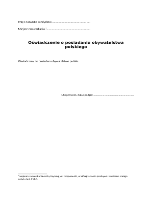 Polish Citizenship Declaration Form