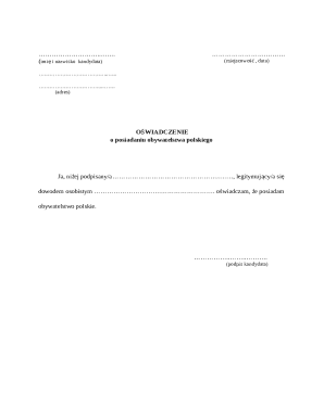 Polish Citizenship Affidavit