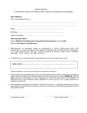 Consent for Electronic Invoices