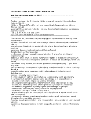 Patient Consent for Surgical Treatment