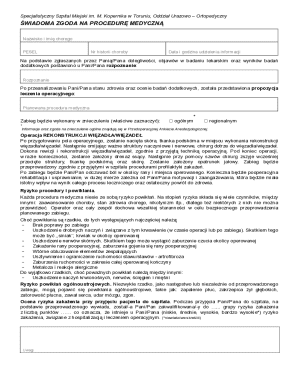 Medical Consent Form for Ligament Reconstruction