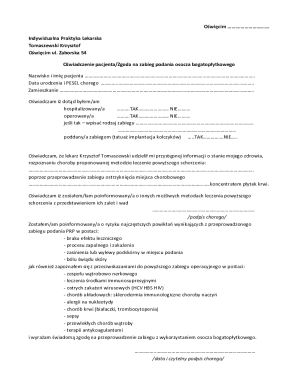 Patient Consent Form for PRP Treatment
