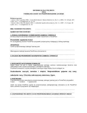Medical Consent Form for Amputation