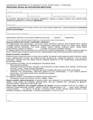 Medical Consent Form for Skin Graft Surgery