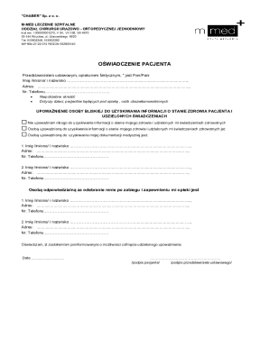 Medical Consent Form for Shoulder Arthroscopy