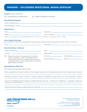 Polish Hospital Claim Form