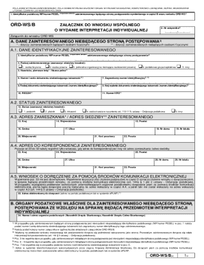 ORD-WS/B Attachment Form