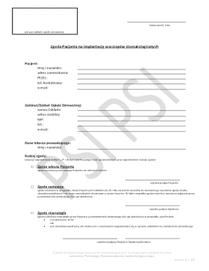 Patient Consent Form for Dental Implant Surgery