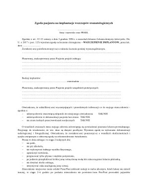 Patient Consent for Dental Implant Surgery