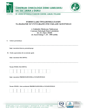 Consent Form for Bone Scintigraphy