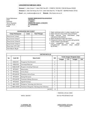 Student Exam Card
