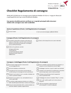 Zeitfracht Medien Delivery Checklist