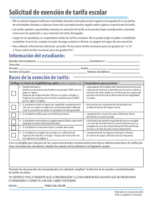 Utah school fee exemption request