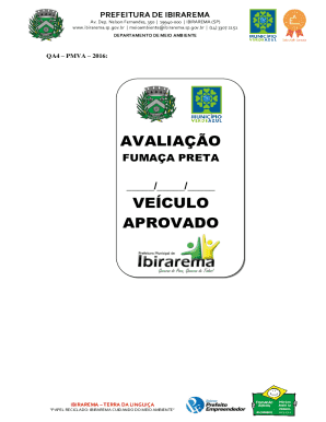 QA4 – PMVA – 2016 Vehicle Emission Evaluation Form