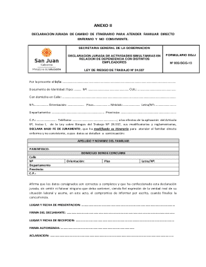 Argentina familiar directo enfermo declaration