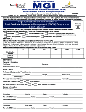 MGI Retail Management Application Form