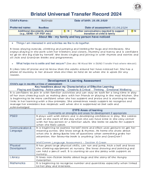 Bristol Universal Transfer Record 2024