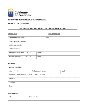 Medical forensic protocol for sexual assault