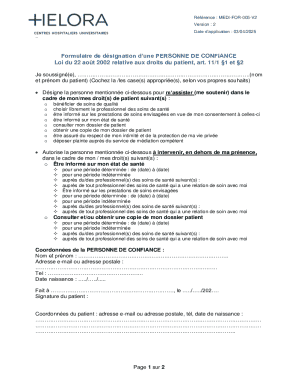 Patient Rights Person of Trust Designation Form