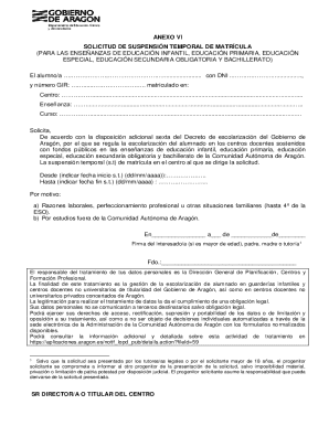 Temporary enrollment suspension request form