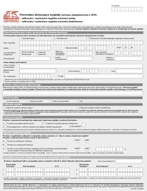 Polish Life Insurance Payout Form