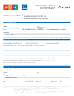 Insurance Claim Form for Cancer Diagnosis