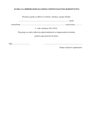 Child Pickup Consent Form