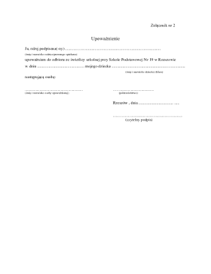 School Pickup Authorization Form
