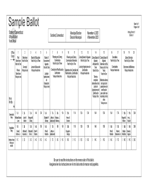 Connecticut Municipal Election Ballot