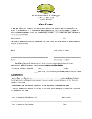 Minor Consent Form