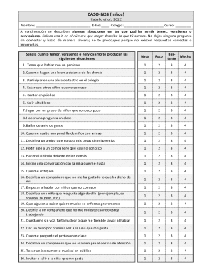 CASO-N24 Psychological Assessment Form