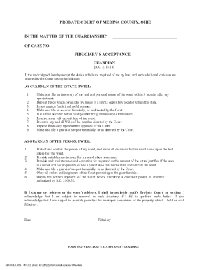 Fiduciary's Acceptance Guardian Form