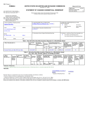 SEC Form 4 Statement of Changes in Beneficial Ownership