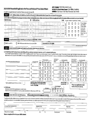 Utah Military Academy Free and Reduced Price School Meals Application