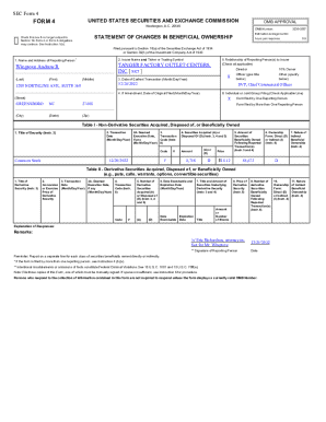 SEC Form 4 Statement of Changes in Beneficial Ownership