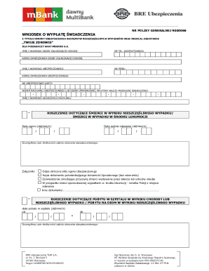 Insurance Claim Form for Accidents and Medical Assistance