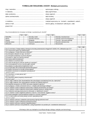 Consent Form for Permanent Makeup
