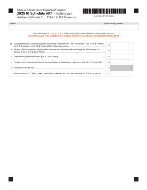 2025 RI Schedule HR1 - Individual