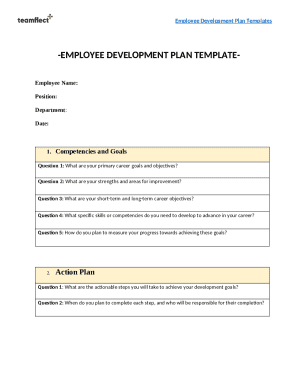 Employee Development Plan Template