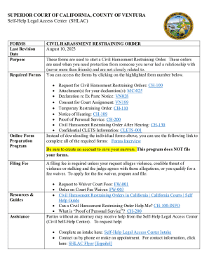 California Civil Harassment Restraining Order