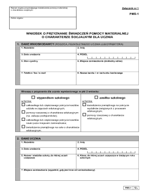 Polish Student Financial Aid Application Form