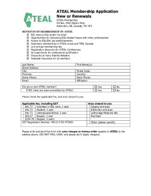 ATEAL Membership Application