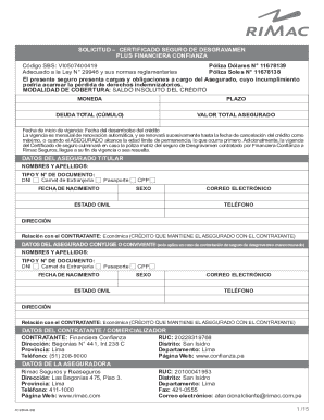 Peru life insurance application form