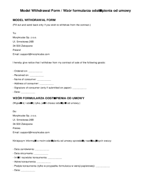 Model Withdrawal Form