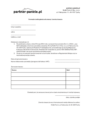 Poland Product Return Form