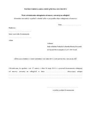 Poland Distance Contract Withdrawal Form