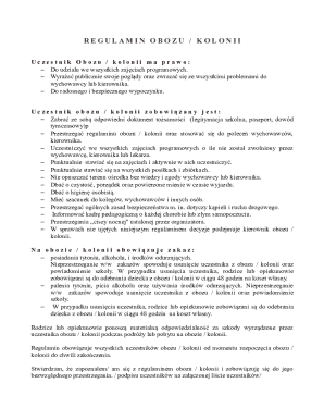 Camp/Colony Regulations